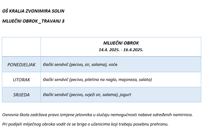 MLIJEČNI OBROK_TRAVANJ 3
