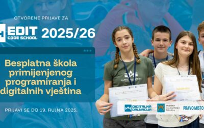 Otvorene su prijave za EDIT CodeSchool 2025/2026 – besplatnu školuprimijenjenog programiranja i digitalnih vještina